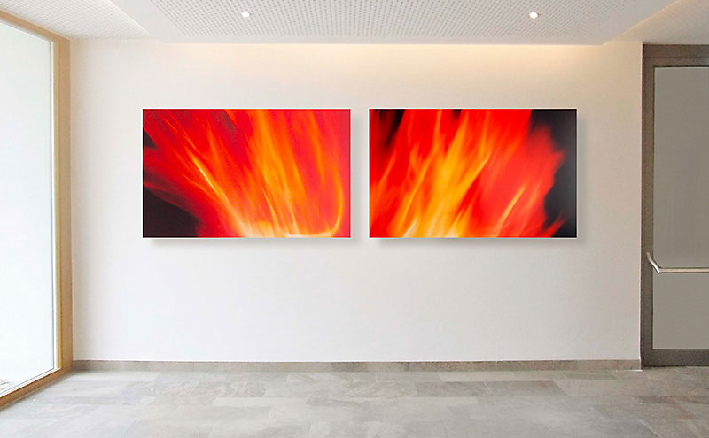 Fotokunst aus der Werkreihe "FEUER" von Sabine Freudenberger für die Galerie Klose Würzburg